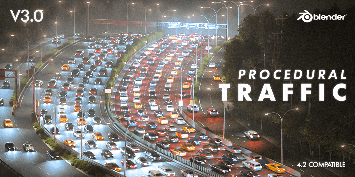 دانلود پلاگین Procedural Traffic v2.2.1 برای بلندر